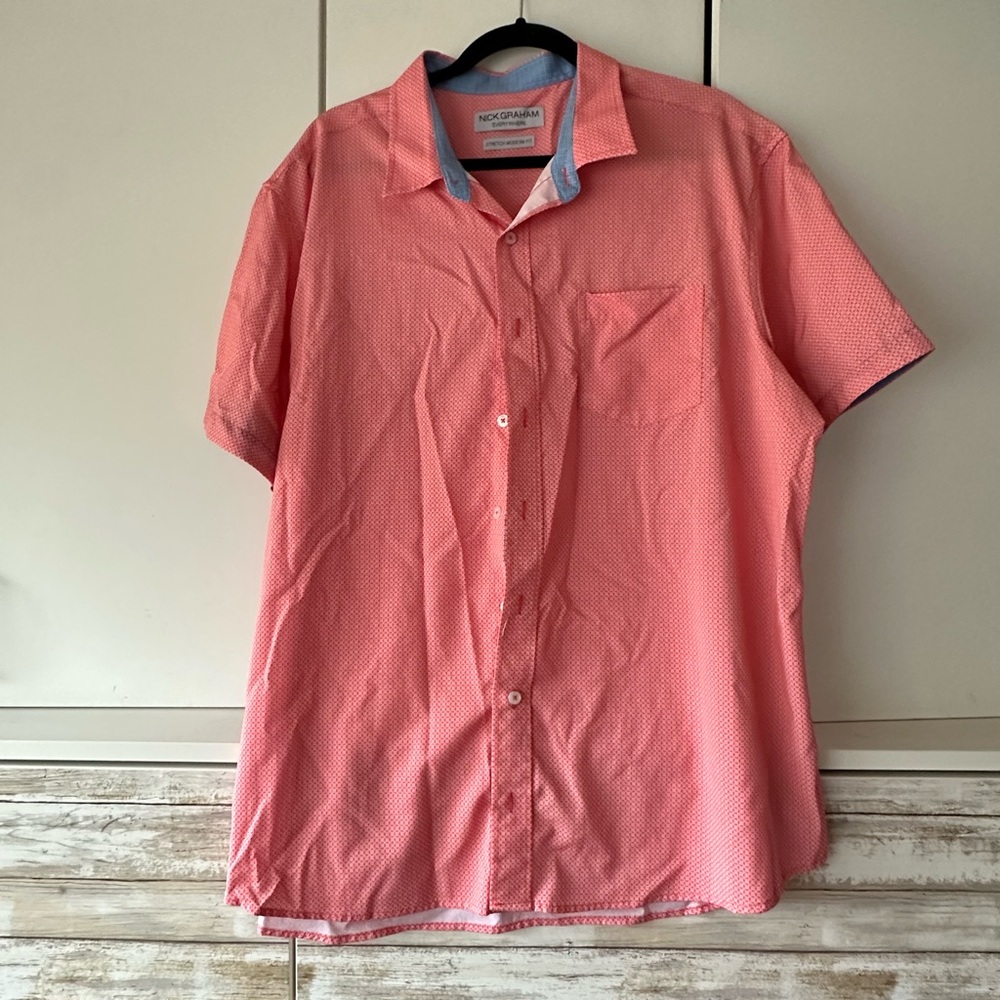 👔 Nick Graham Everywhere Men’s 2XL Salmon Stretch Modern Fit Shirt